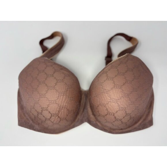 SOMA Hush Brown 36C Stunning Support Geo Lace Lined Balconette Bra - Picture 1 of 8